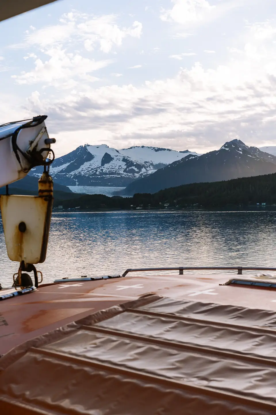 On board the MV Kennicott approaching the city of Juneau, Alaska on an early summer morning in June 2021