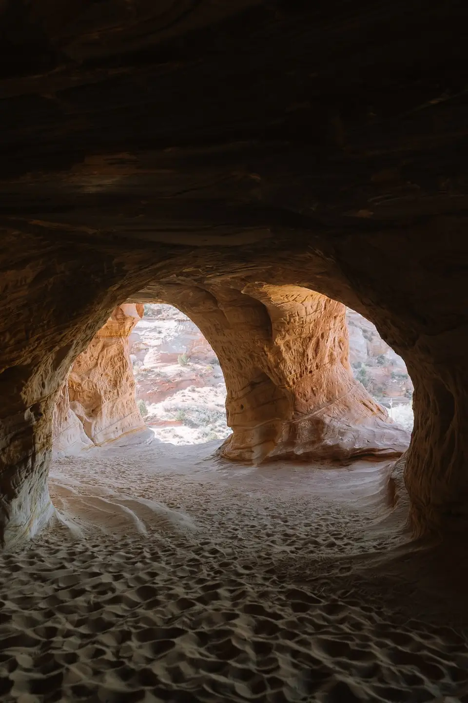 First openings in the Moqui Sand Caves near Kanab, Utah