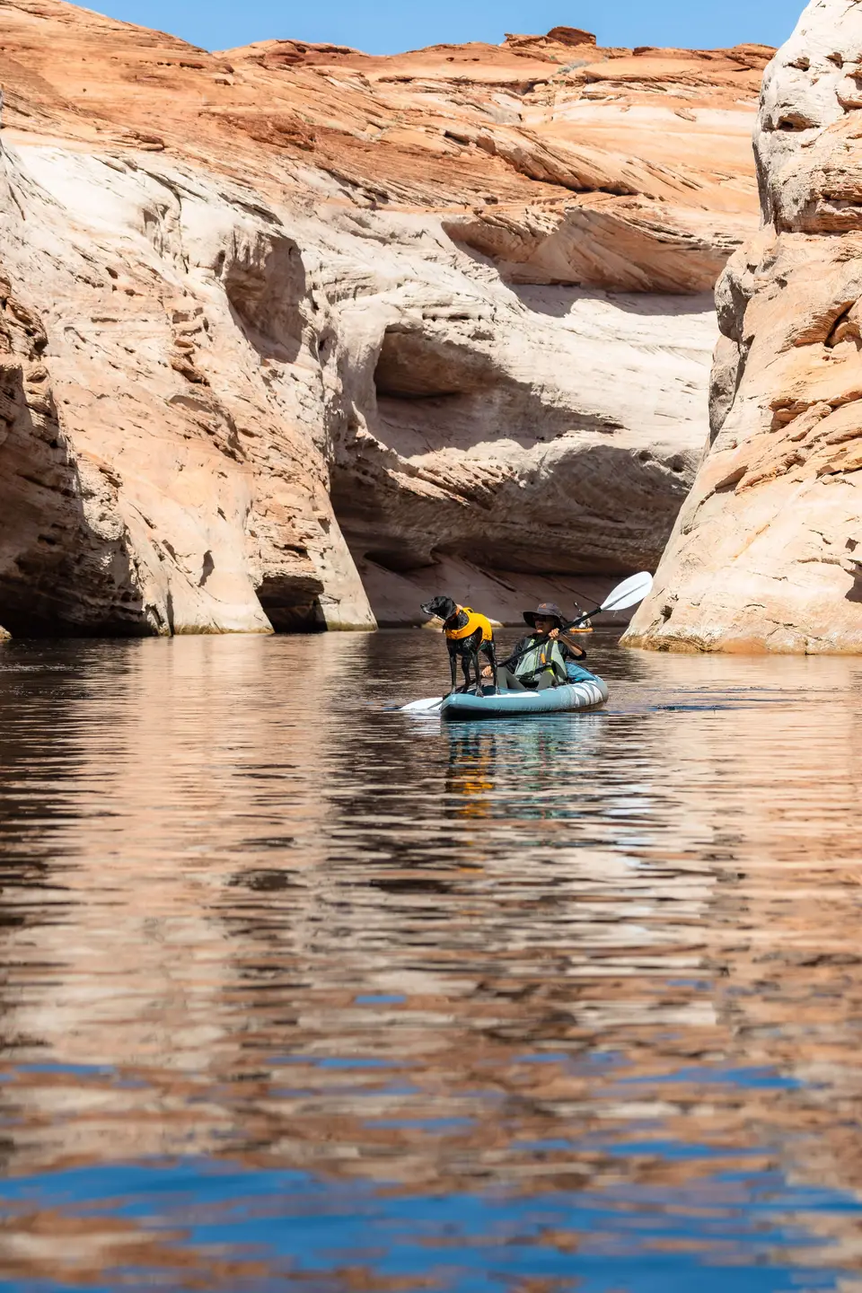 Wide view of narrow canyon paddle to antelope canyon