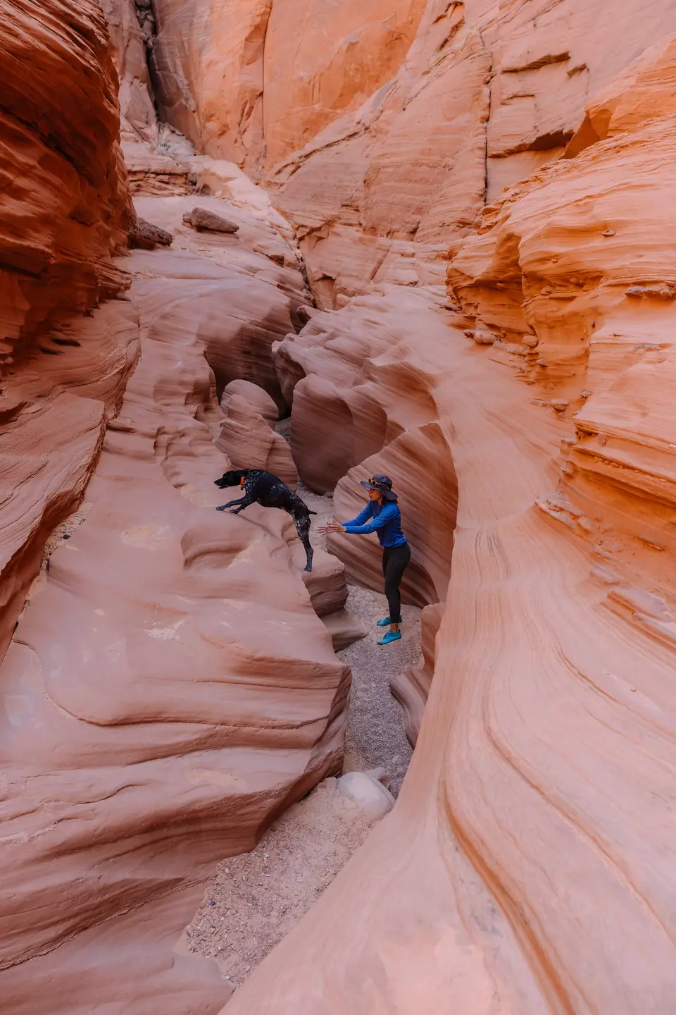 Narrow slots in antelope canyon