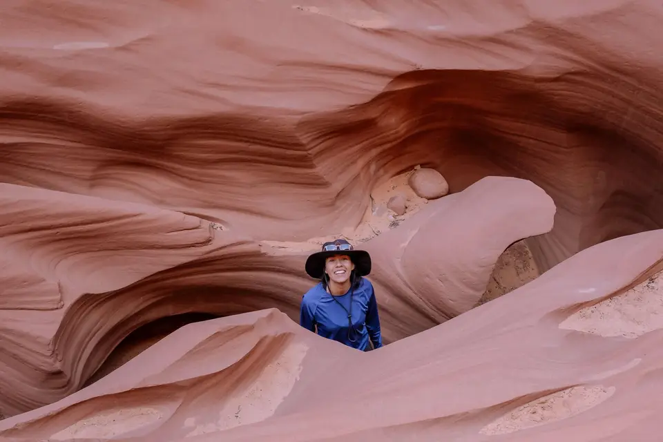 Hiking through antelope canyon from Lake Powell