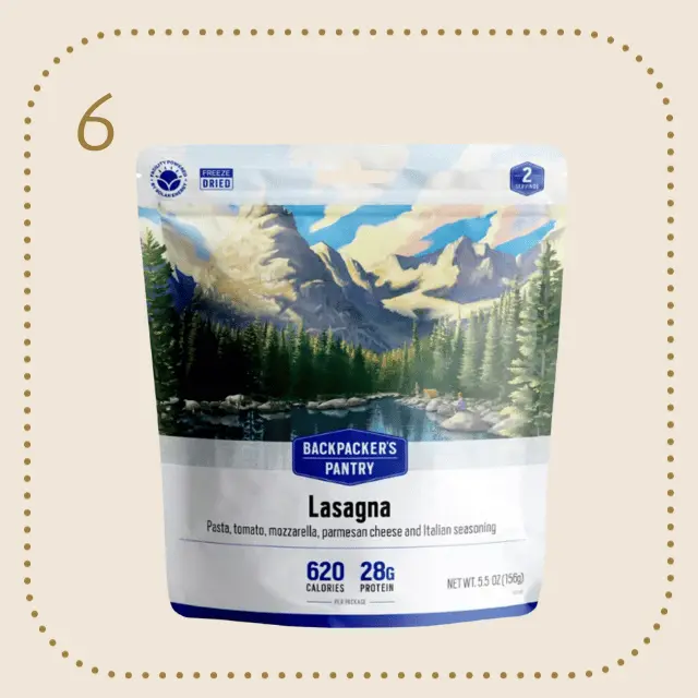 Backpacker's Pantry lasagna freeze-dried meal